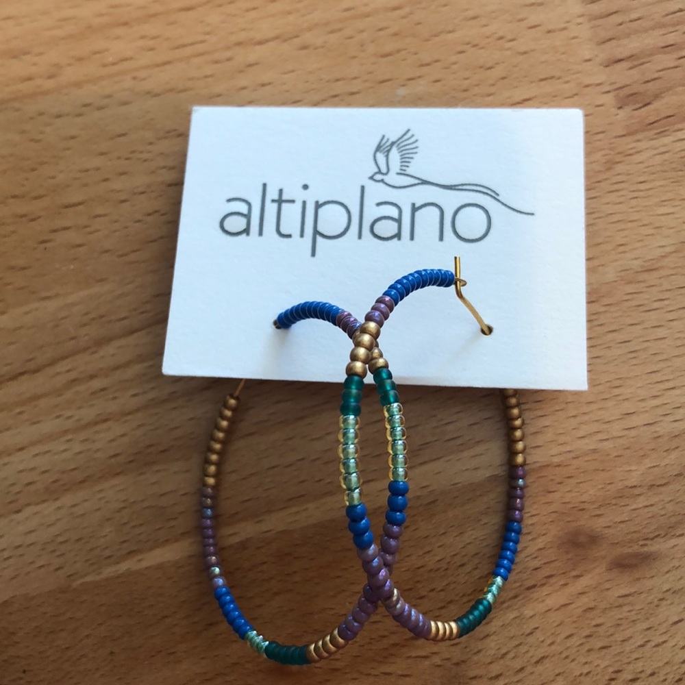 New earrings! Blue, Green, Purple